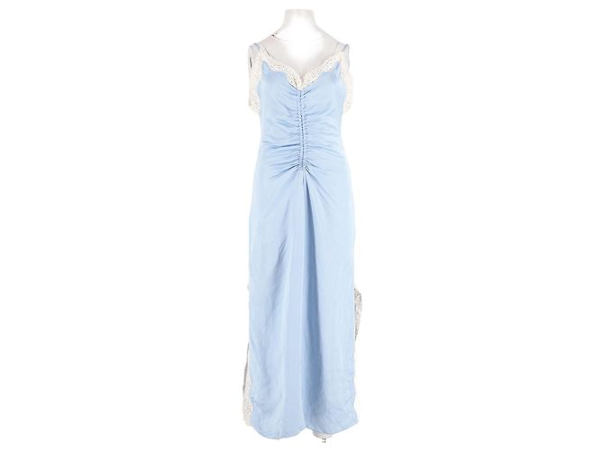 Vestido longo azul Sandro em viscose
