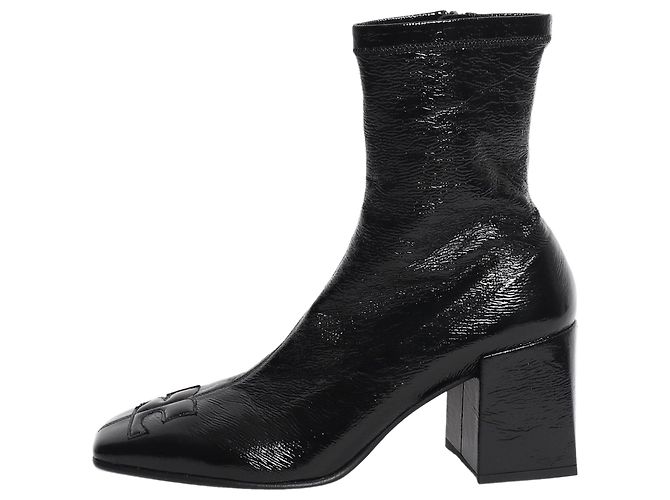 Courreges Botas de cano curto em vinil reedition pretas - size EU 39 Preto