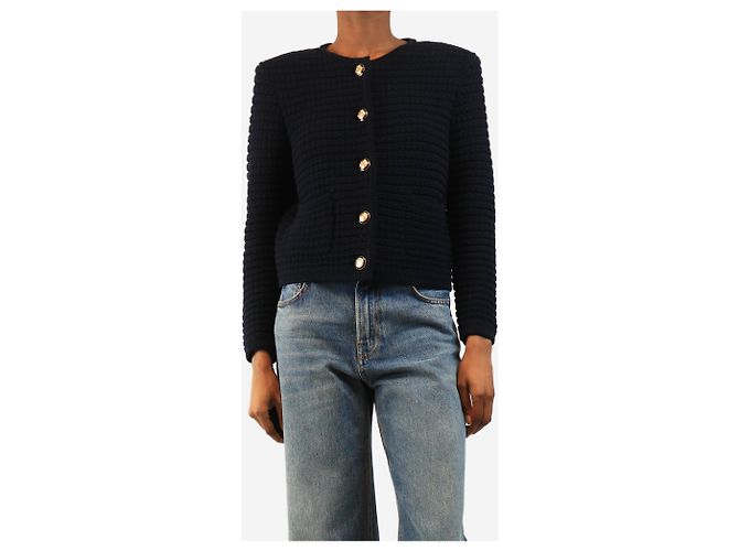 Ba&Sh Gabardine-Cardigan in Navy - size M Marineblau