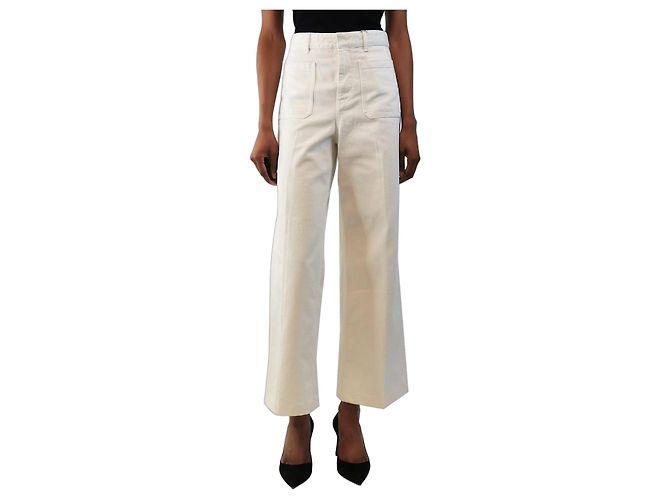 Autre Marque Jeans a gamba dritta bianchi - size UK 8 Bianco