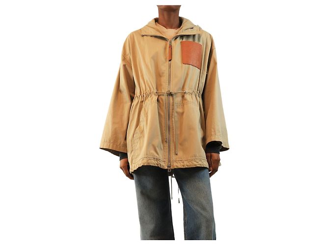 Loewe Giacca con cappuccio e tasche applicate Anagram color Sandstone - size UK 8