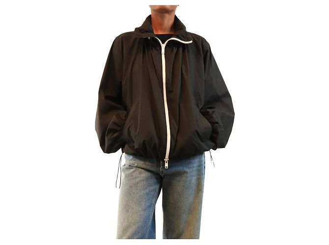 Givenchy Giacca a vento oversize bianca e nera - size UK 6 Nero