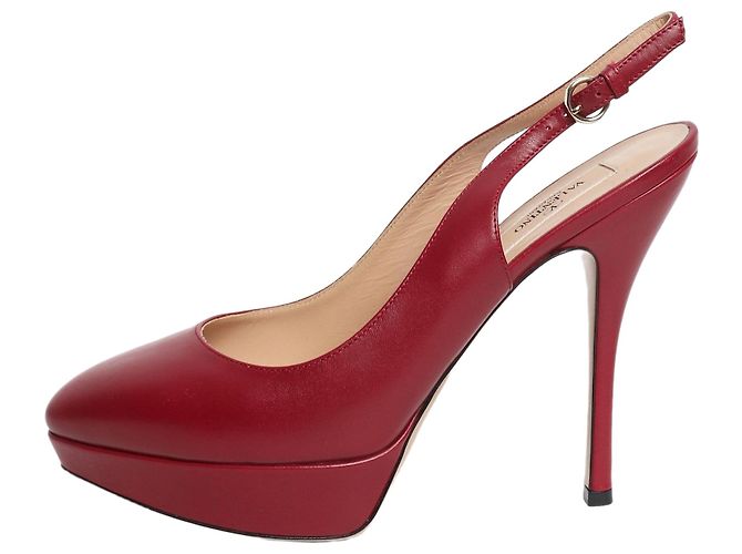 Valentino Red leather slingback pumps - size EU 39