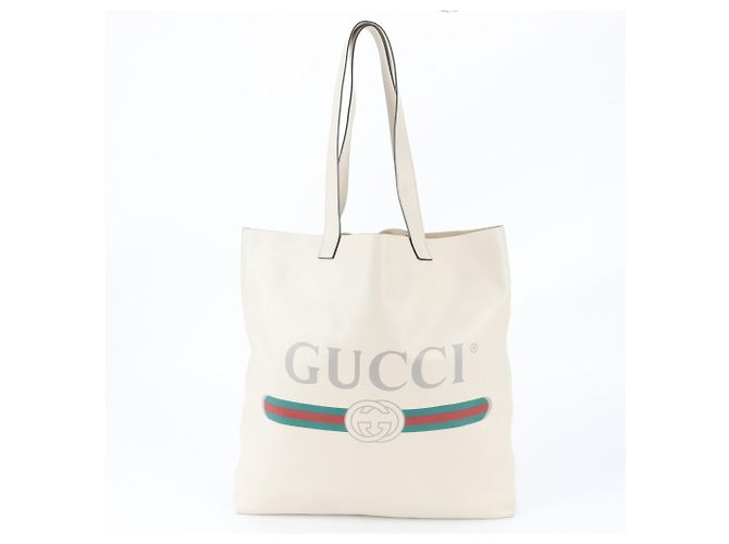 Saco Tote e de Ombro em Couro Gucci Branco