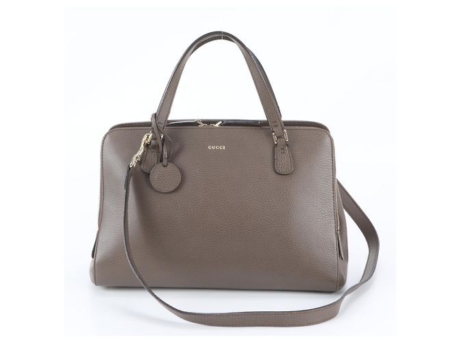 Gucci 2-Way Leather Shoulder Bag Brown