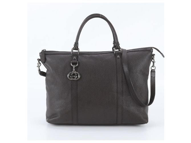 Borsa a tracolla 2-Way in pelle Gucci Marrone