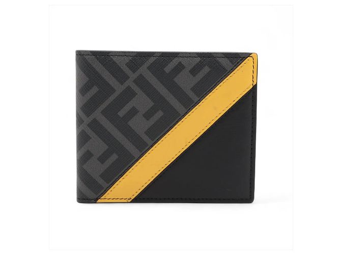 Fendi Zucca Leather Bi-fold Wallet Black