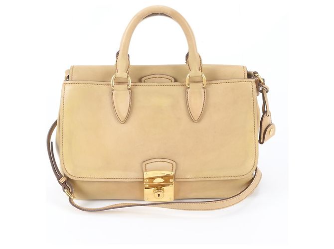 Bolsa de Ombro 2-Way em Couro Vitello Miu Miu Marrom