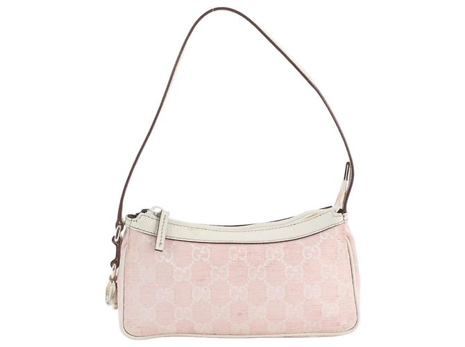 Borsa a tracolla Gucci GG Canvas Leather Rosa Bianco
