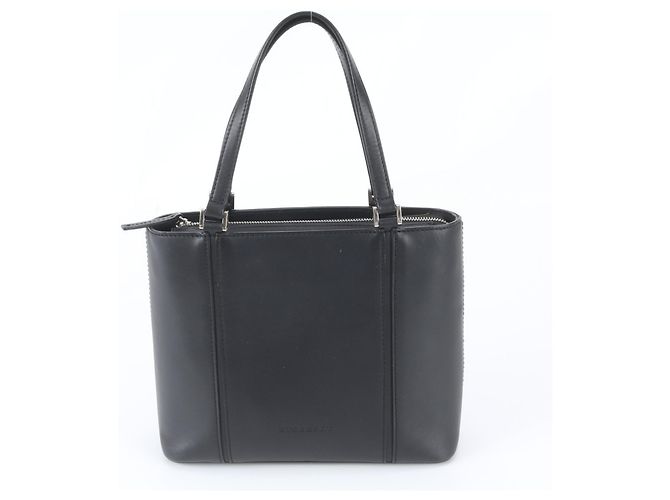 Borsa tote in pelle Burberry Nova Check nera Nero