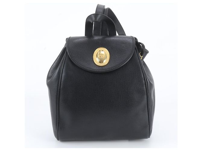 Christian Dior Black Leather Backpack