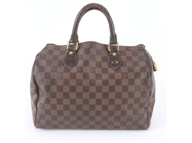 Sac Tote Louis Vuitton Damier Speedy 30 Damier ebène