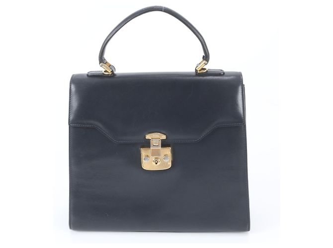 Bolsa de mão em couro Gucci Lady Lock Preto