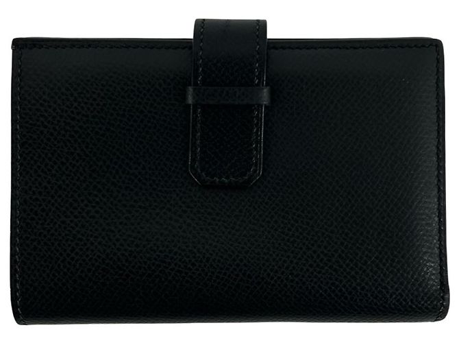 Hermès Hermes Jura Bi-fold Wallet in Black Epsom Leather