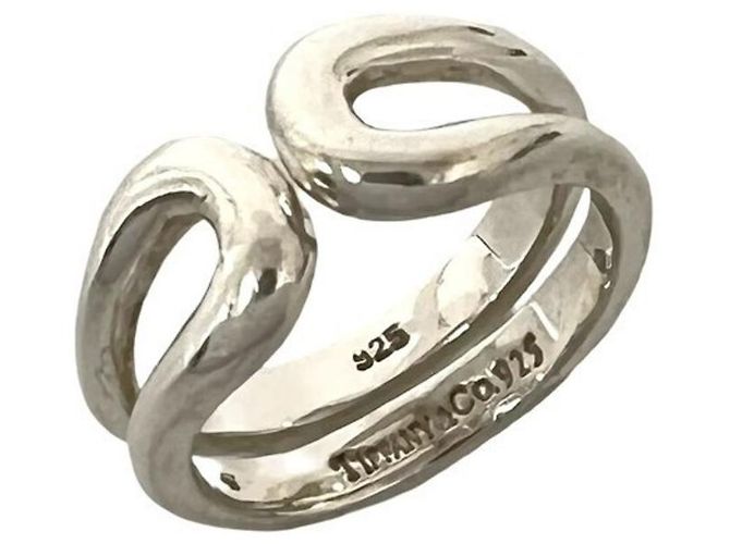 Autre Marque Tiffany Open Teardrop Ring Silber
