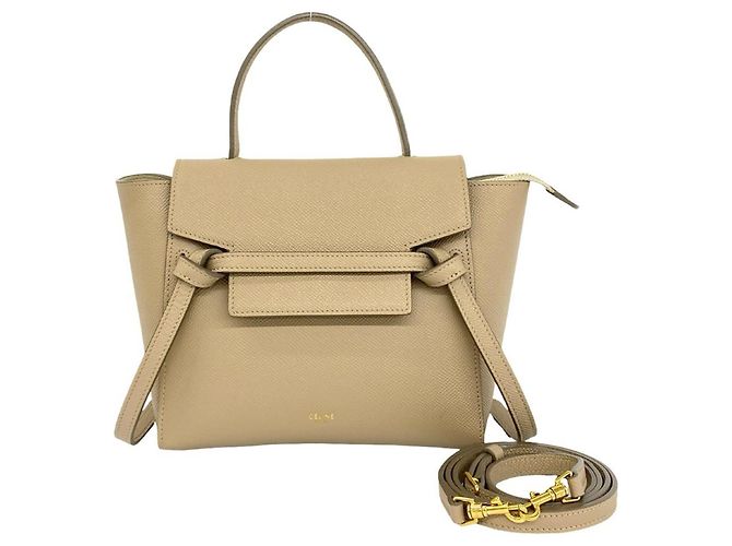 Céline Sac à main CELINE Belt Bag Nano en cuir Beige
