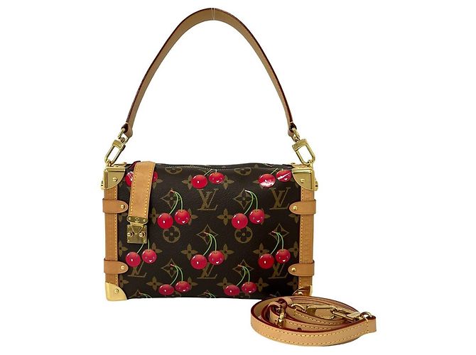 Bolsa de Ombro Louis Vuitton Side Trunk Monogram Cherry Marrom Vermelho