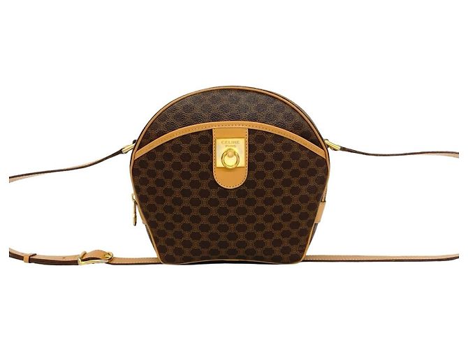 Triomphe Céline Sac à épaule Celine Vintage Macadam Blazon Marron