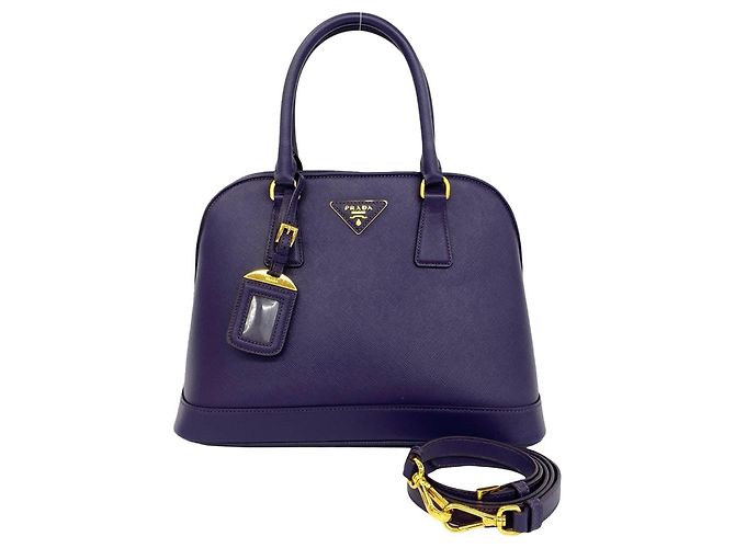 Sac à main Prada en cuir Saffiano avec logo triangle Violet