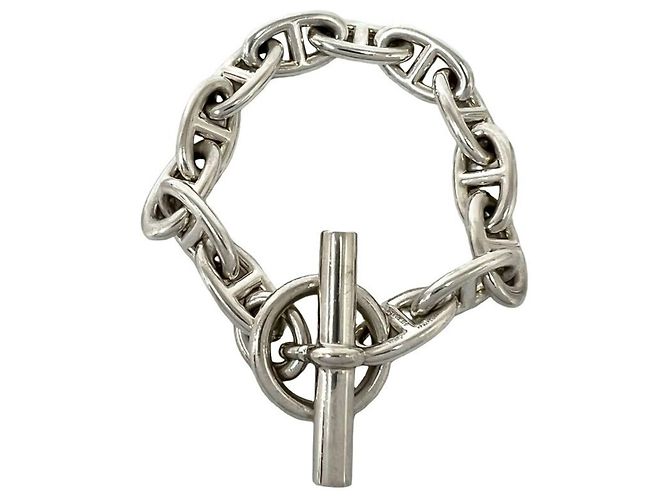 Hermès Pulsera Hermes Chaine d'Ancre GM con dije Plata