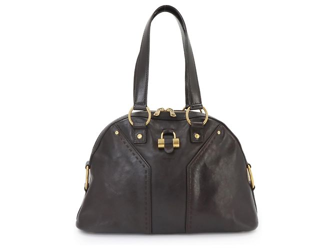 Bolso Yves Saint Laurent Muse Medium en cuero marrón oscuro