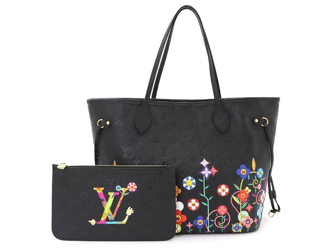 Louis Vuitton Monogram Empreinte Neverfull MM Tote Schwarz Mehrfarben