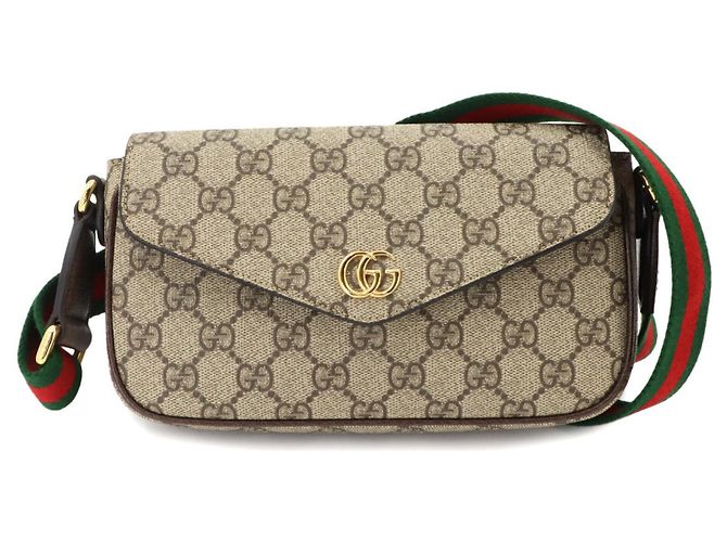 Borsa a spalla Gucci Ophidia Marrone Beige
