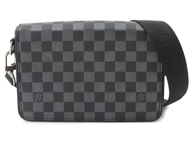 Sac Messenger Louis Vuitton Damier Infini Noir Argenté Damier ebène
