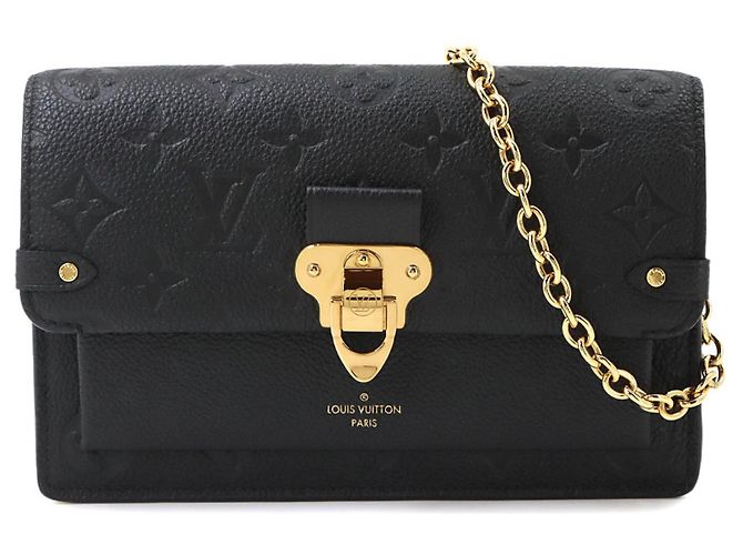 Louis Vuitton Monogram Empreinte Portefeuille Vavin Chain Wallet Preto