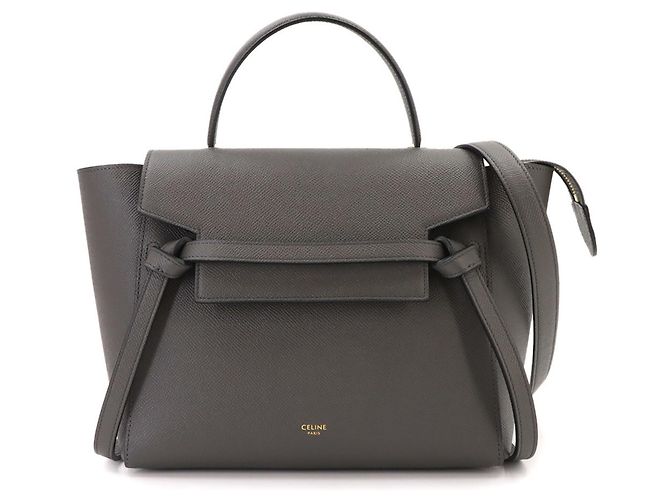 Céline Celine Handtasche aus grauem Leder Braun