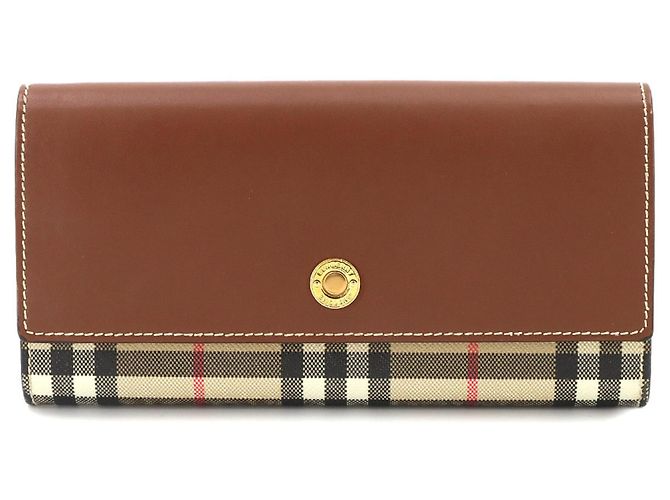 Carteira Longa Bi-fold Burberry Nova Check Marrom Bege