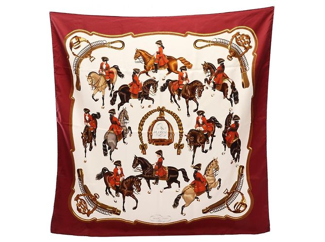 Hermès Hermes Carre 90 Reprise Schal Weiß Mehrfarben