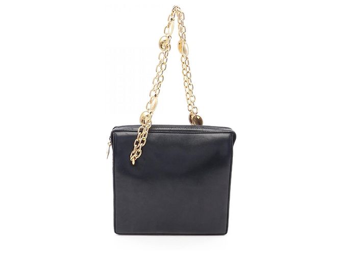 Borsa a mano in pelle nera Christian Dior Nero