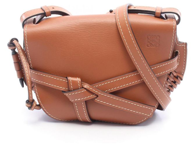Bolsa Loewe Gate - Bolsa de ombro em couro Vuuven Small Marrom