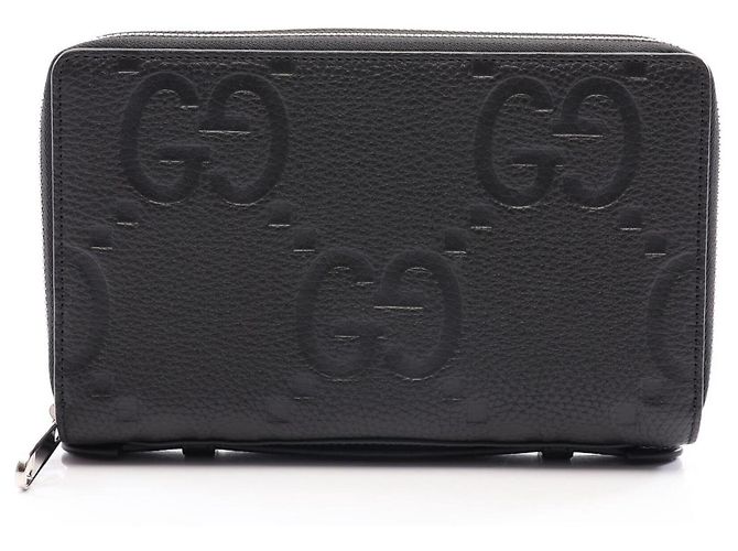 Gucci Jumbo GG Travel Document Case Long Wallet Black