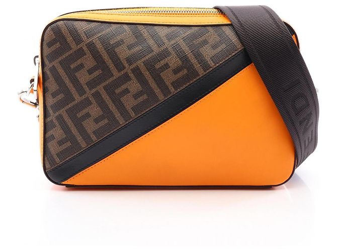 Zucca Fendi Diagonal Camera Case Marrom Laranja