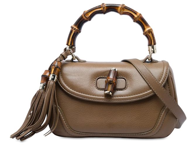 Bolsa New Bamboo Gucci em couro de bezerro marrom, tamanho Medium