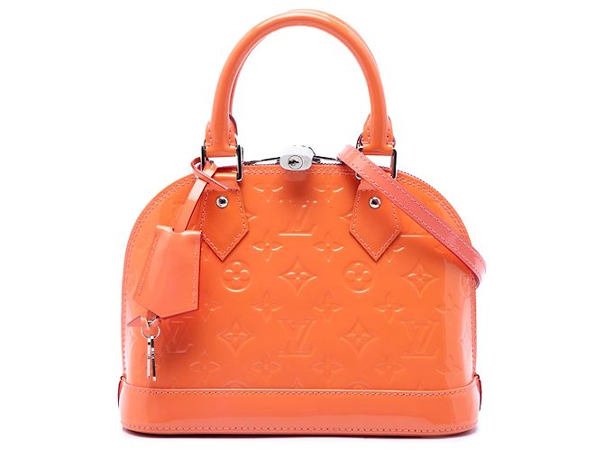 Louis Vuitton Orange Monogram Vernis Alma BB Naranja