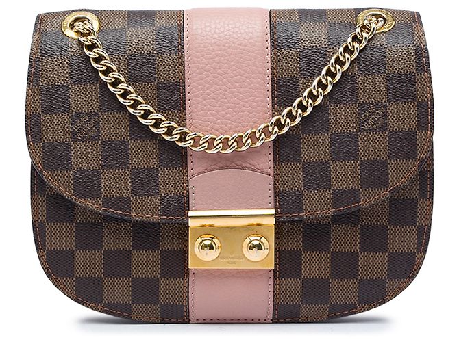 Louis Vuitton Brown Damier Ebene Cuir Taurillon Wight Marrom