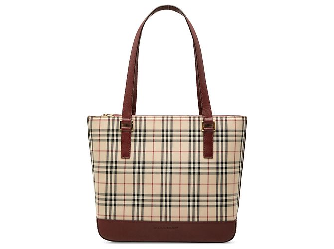 Borsa Tote Burberry Beige House Check Canvas