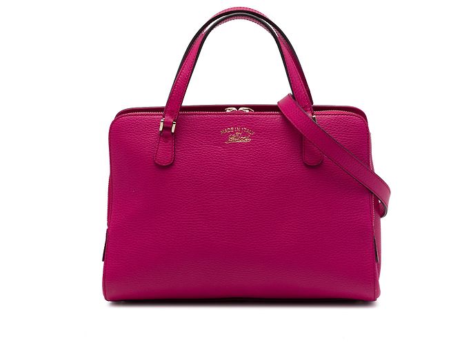 Mala Swing Gucci em pele de vitelo rosa com pega superior
