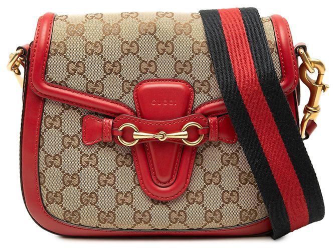 Gucci Beige Medium GG Canvas Lady Web Crossbody