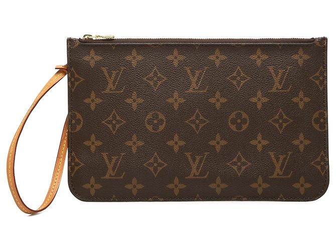 Pochette Louis Vuitton Brown Monogram Neverfull MM Marron