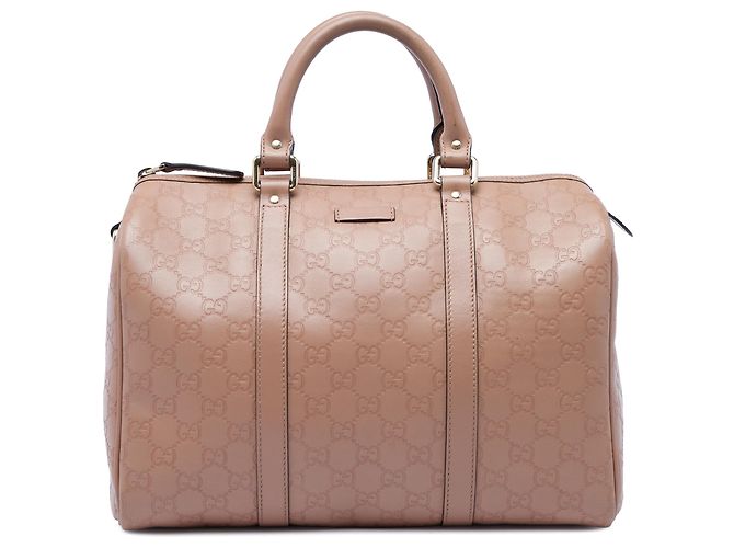Bolsa Boston Gucci Brown Medium Guccissima Joy Marrom Carne