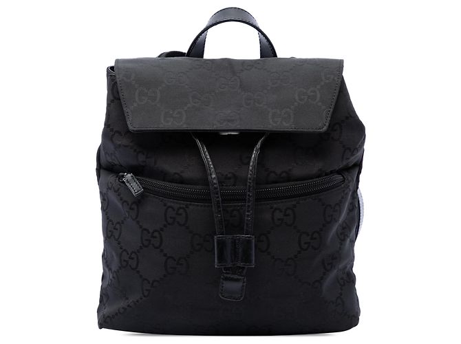 Gucci Black GG Nylon Backpack