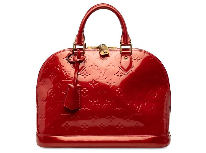 Louis Vuitton Red Monogram Vernis Alma PM Vermelho