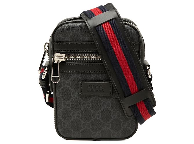 Borsa a tracolla Gucci Mini GG Supreme Web Nera Nero