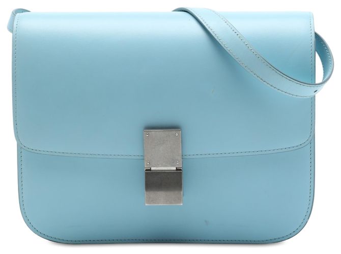 Céline Celine Blue Medium Calfskin Classic Box Bleu Bleu clair