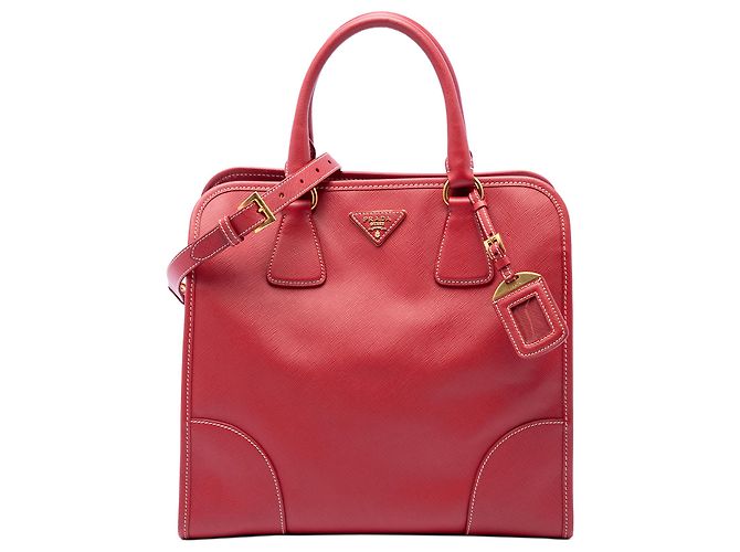 Saco Shopping Prada Red Saffiano Lux Vermelho