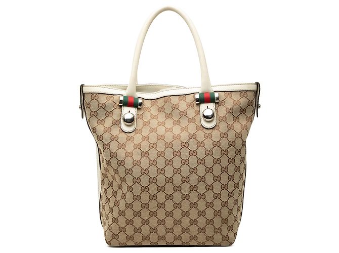 Gucci Beige GG Canvas Web Match Ball Tote